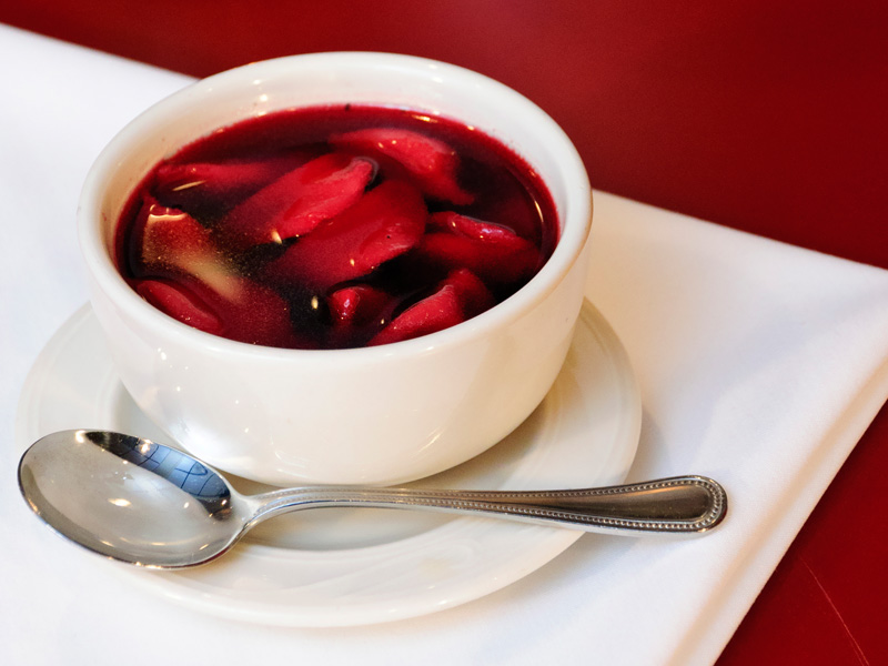 Hot Borscht with Meat Dumplings